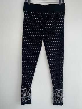 NILS Women’s Maia Base Knit Base Layer Leggings NWT Ski Jacquard Black/White Med